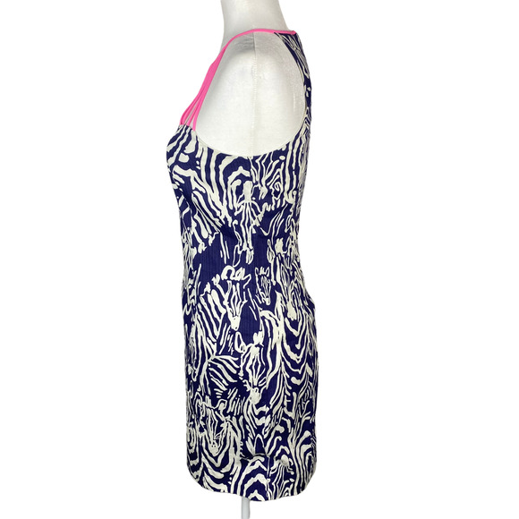 Lilly Pulitzer Dress Pink Blue Terry Shift Dress Size 4 - Picture 7 of 11
